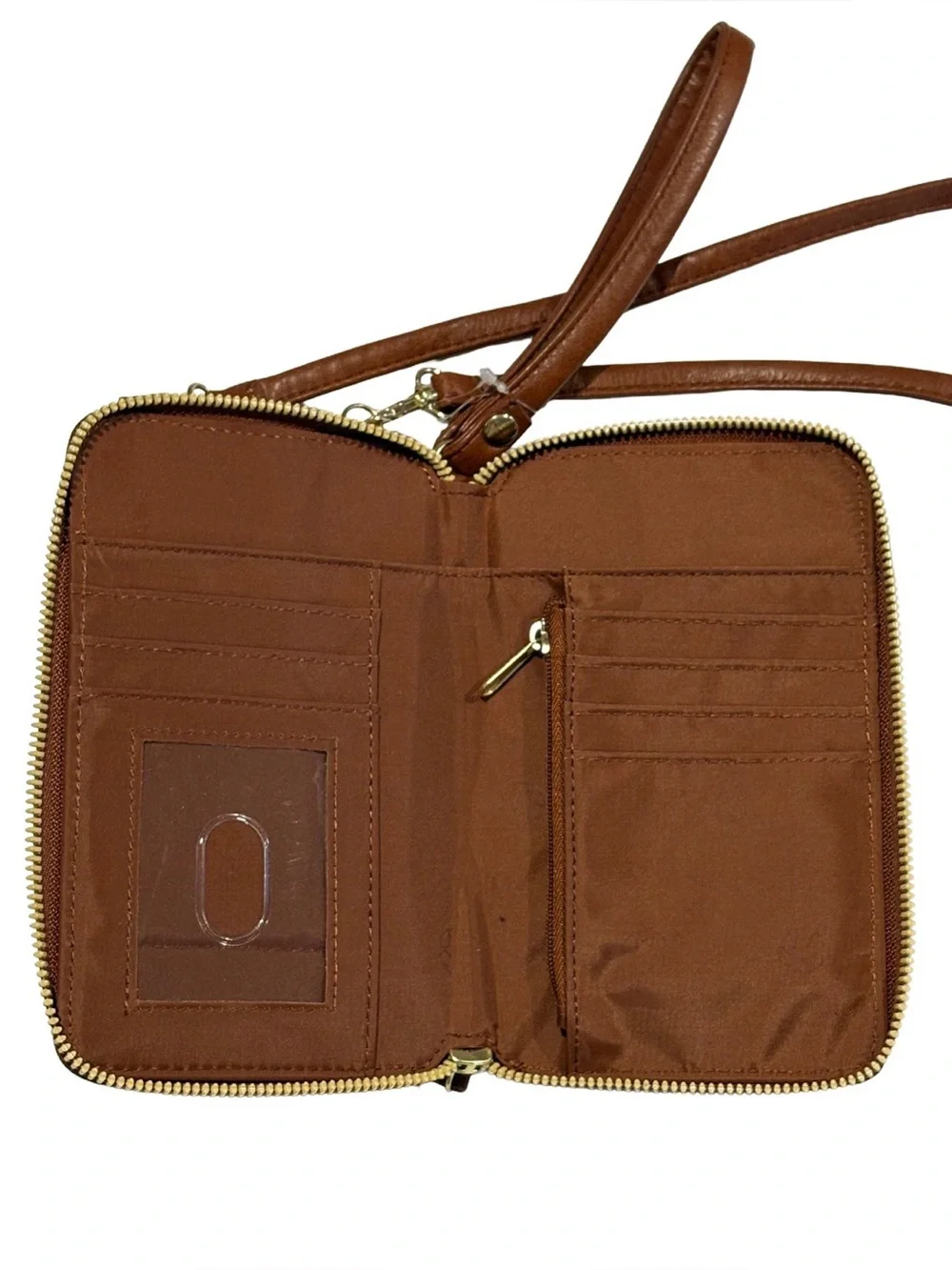 Shiraleah Cognac Brown Phone Crossbody Wallet Wristlet